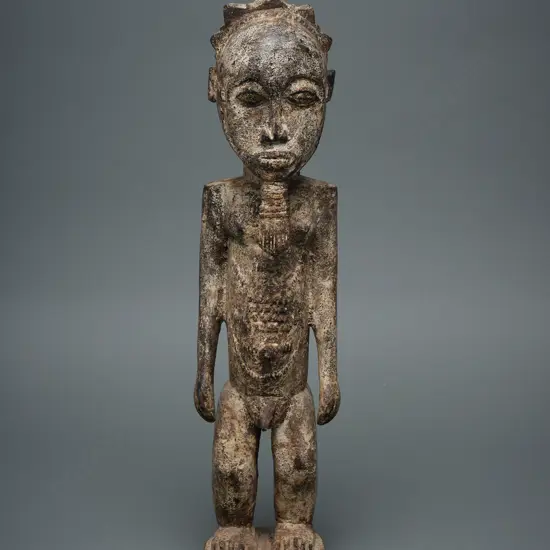 A Baule wooden male figure - Ivory Coast - Africa,